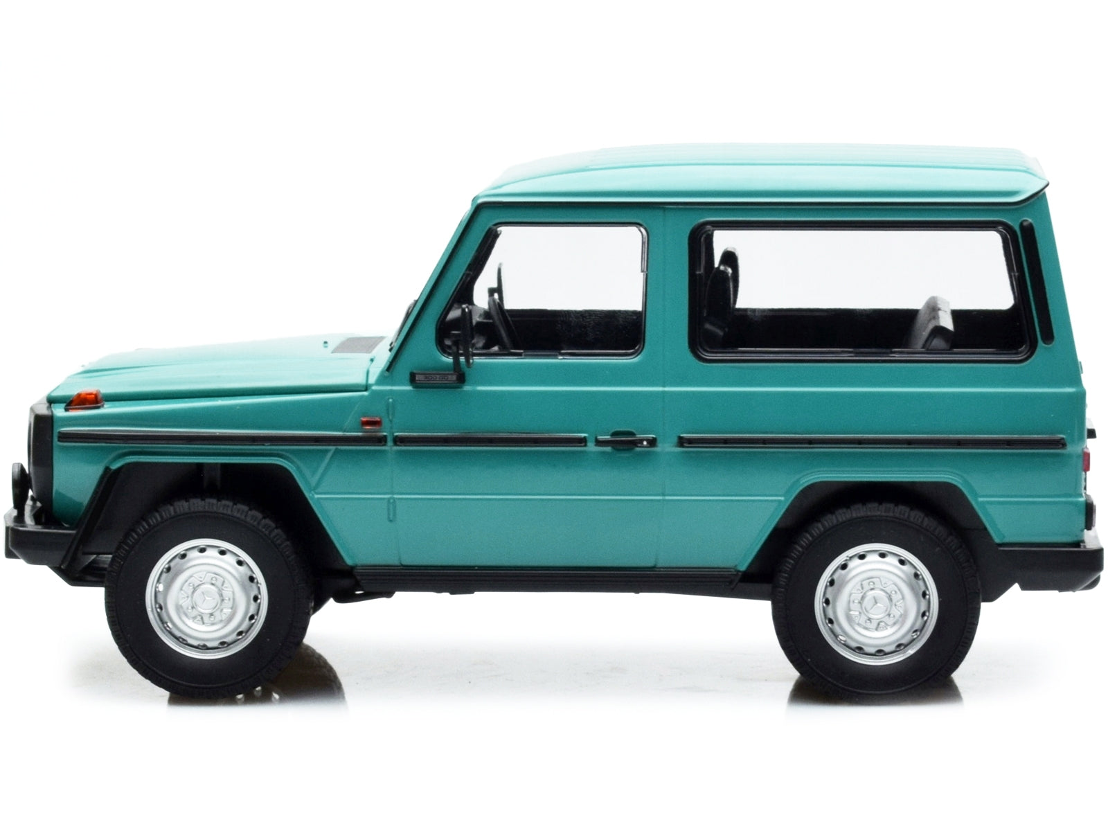 1980 Mercedes-Benz G-Model (SWB) Turquoise with Black Stripes Limited Edition to 504 pieces Worldwide 1/18 Diecast Model Car by Minichamps - Minihomy