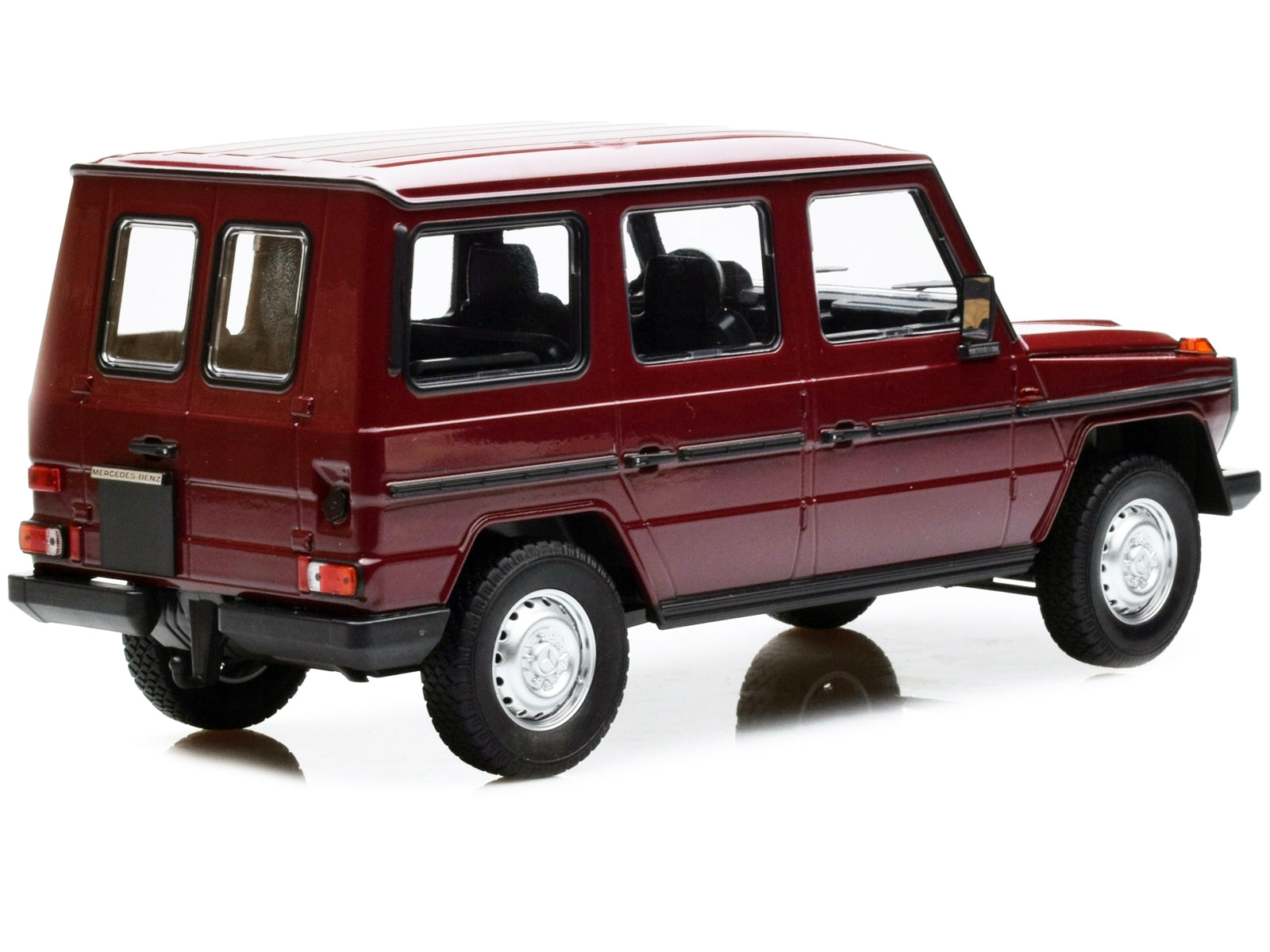 1980 Mercedes-Benz G-Model (LWB) Dark Red with Black Stripes Limited Edition to 402 pieces Worldwide 1/18 Diecast Model Car by Minichamps - Minihomy