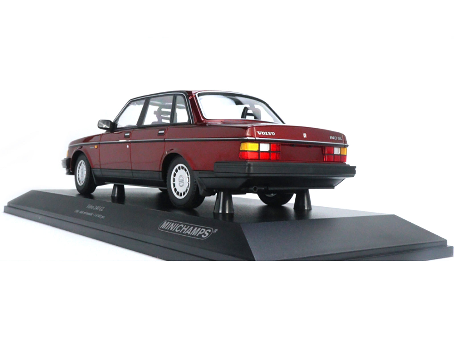 1986 Volvo 240 GL Dark Red Metallic Limited Edition to 402 pieces Worldwide 1/18 Diecast Model Car by Minichamps - Minihomy