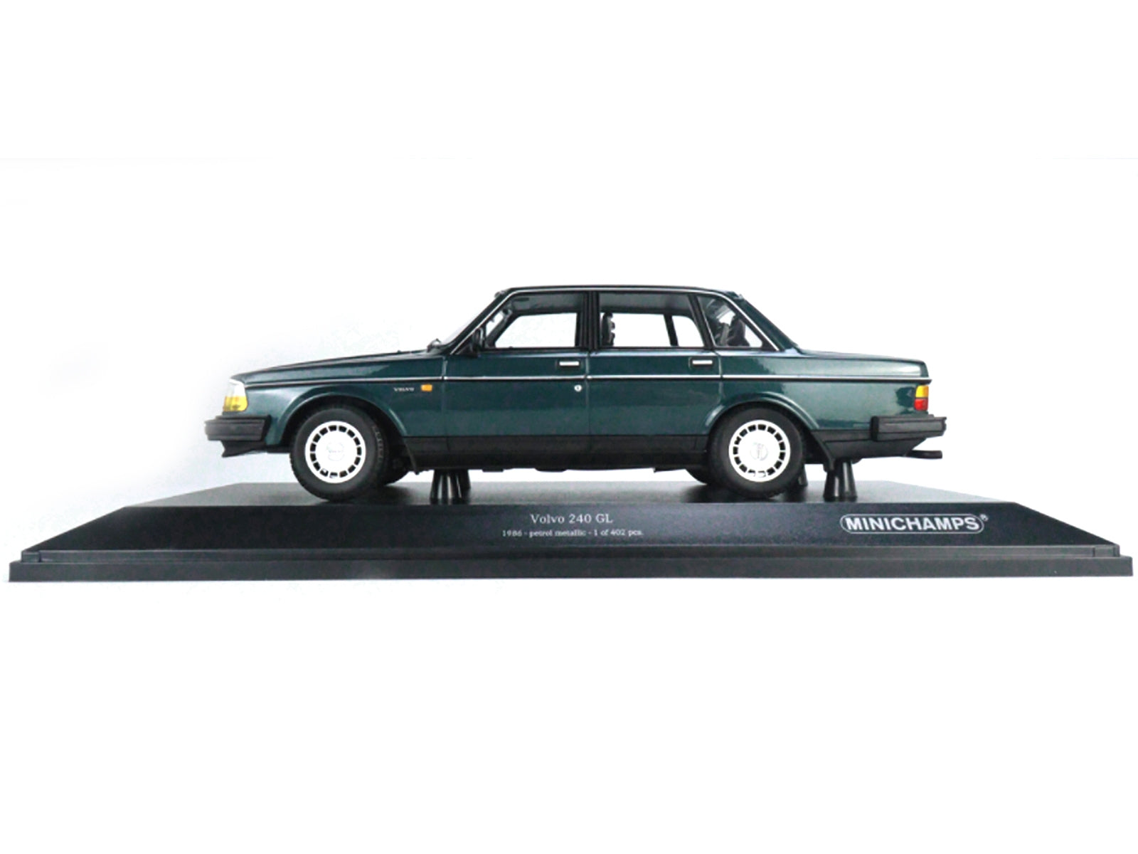 1986 Volvo 240 GL Petrol Blue Metallic Limited Edition to 402 pieces Worldwide 1/18 Diecast Model Car by Minichamps - Minihomy