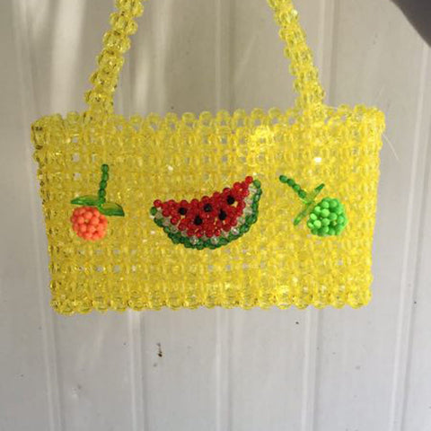 The Bag Acrylic Pearl Woven Beaded Fruit Bag