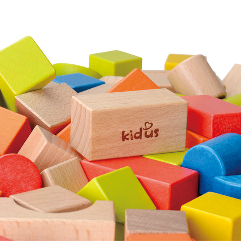 KIDUS 80 beech wooden building blocks