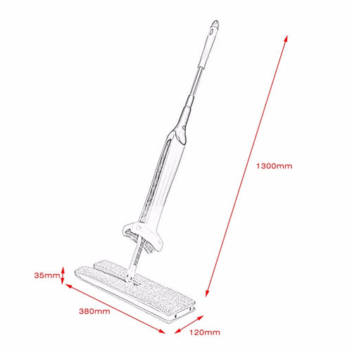 Self-Wringing Double Sided Flat Mop Telescopic Comfortable Handle Mop Floor Cleaning Tool For Living Room Kitchen