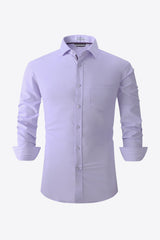 Button-Up Long Sleeve Pocket Shirt - Minihomy