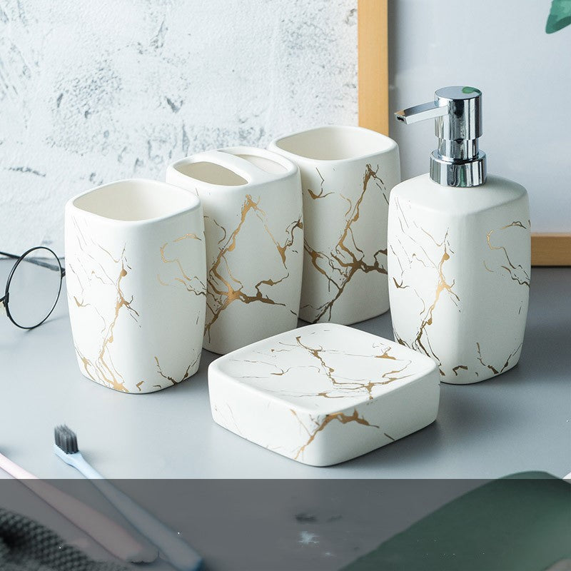 Ceramic bathroom accessories set