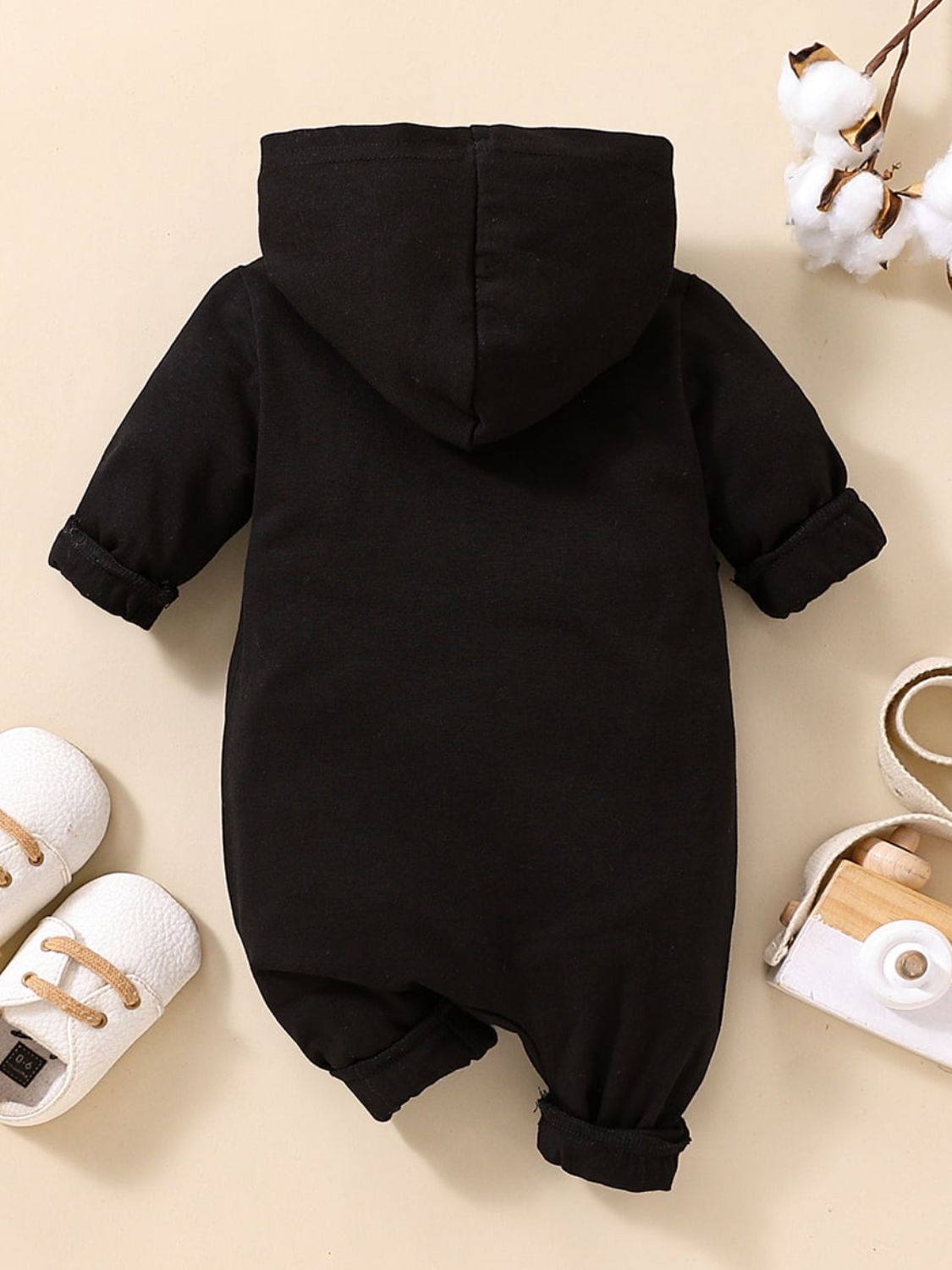 Baby LITTLE BOSS Graphic Hooded Jumpsuit - Minihomy