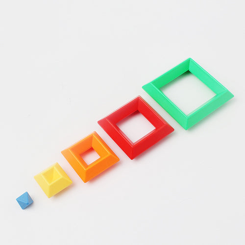 Kids Rainbow Tower Ring Wooden Jenga Color Cognitive Set Shapes Building Blocks Montessori Educational Toys for Kids