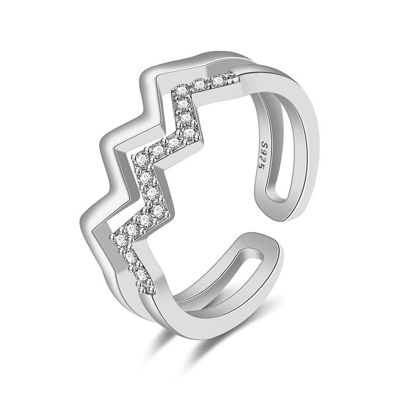 Micro Inlaid Double Layer Ring Women