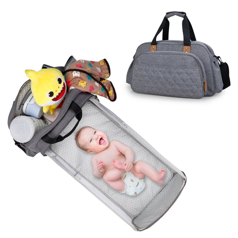 Convertible Baby Diaper Bag Baby Bed Diaper Changing Table Pads for Outdoor Get Organized with Multi-Purpose Travel Baby Bag