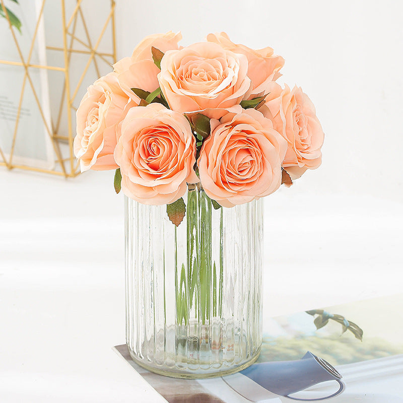 Silk Roses Bouquet Artificial Flowers for Home Decoration