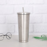 Creative Coffee Cup with Stainless Steel Straw Cup