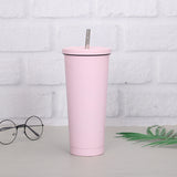 Creative Coffee Cup with Stainless Steel Straw Cup