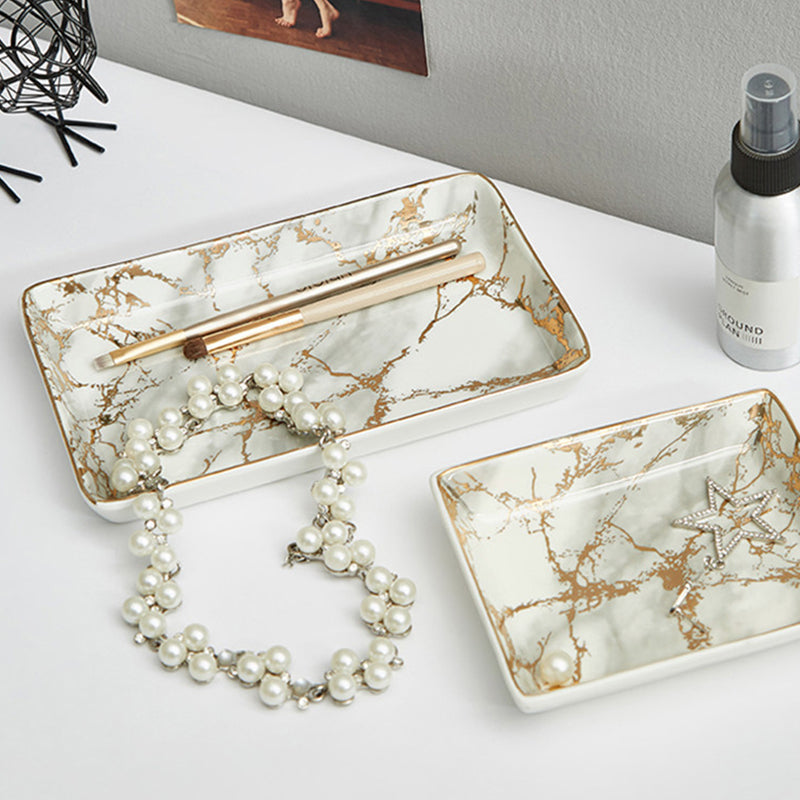 Nordic Ins Marble Pattern Creative Ceramic Tray