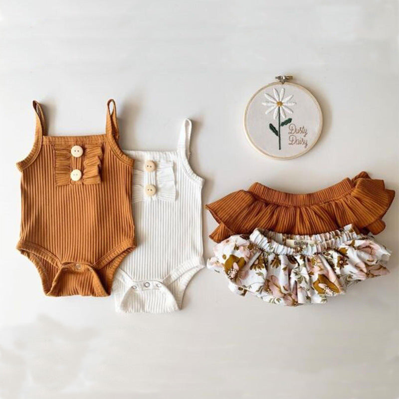 Baby Clothing Wholesale Girls Summer Romper Skirt Set