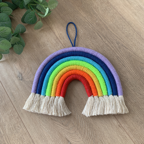 Woven rainbow fawn lion pendant