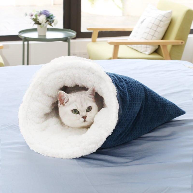 Cat Nest Christmas Plus Soft Nest Cat Sleeping Bag Cat Nest Cat Supplies Pet Four Seasons Universal Cat Mat - Minihomy