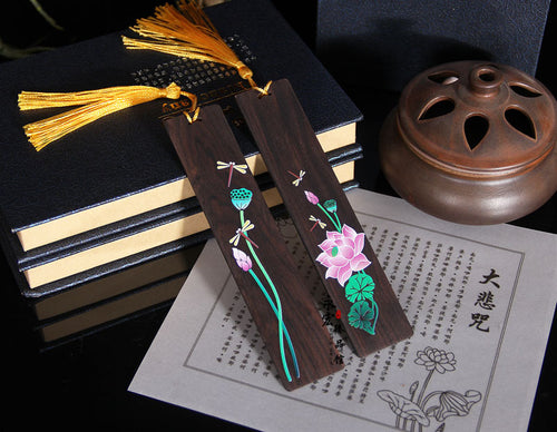 Painted Lotus Bookmark Set Chinese Style Crafts