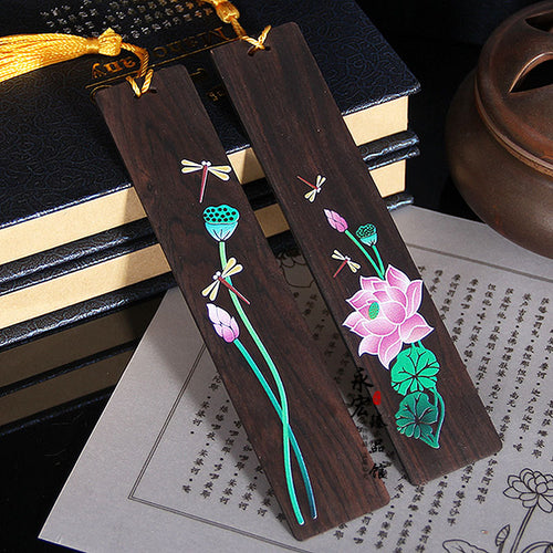 Painted Lotus Bookmark Set Chinese Style Crafts