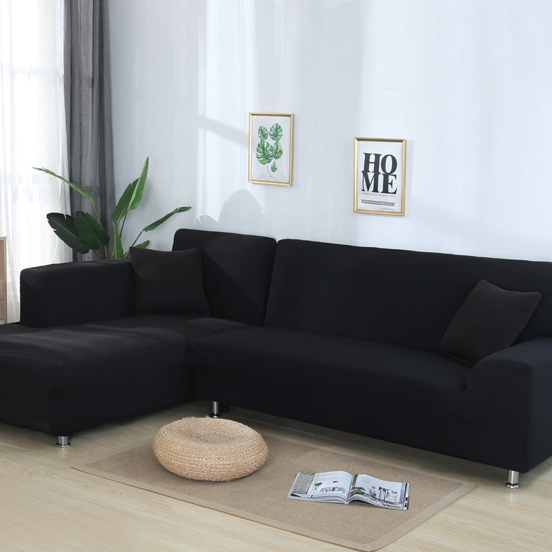 L-Shaped Sofa Solid Color High Elastic All-Inclusive Sofa Cover