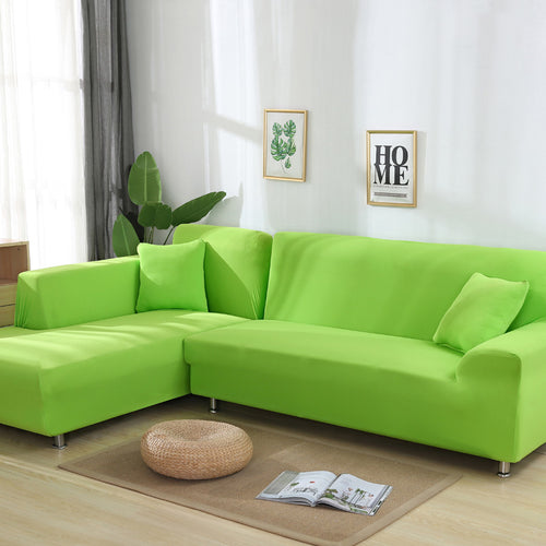 L-Shaped Sofa Solid Color High Elastic All-Inclusive Sofa Cover