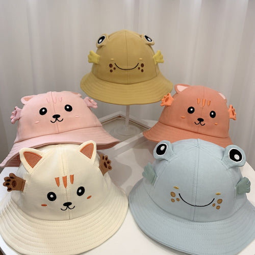 Kitten And Frog Sun Hat Small Pot Hat Baby Hat