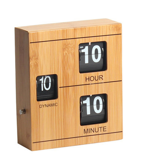 Creative Bamboo And Wood Book Page Turning Wooden Clock