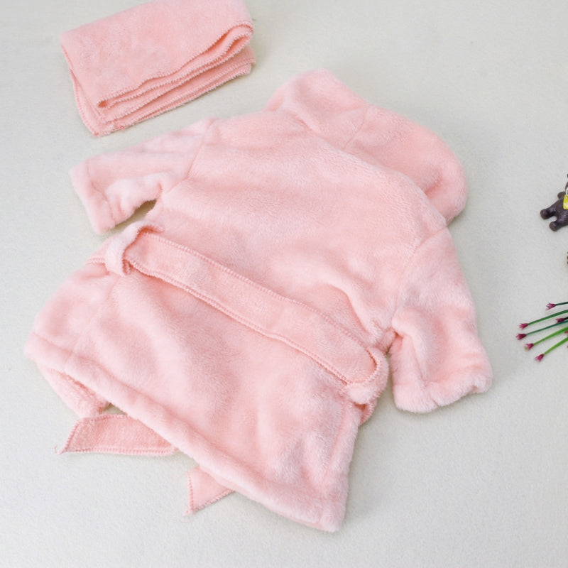 Baby Bathrobes Bath Towel Solid Color Warm - Minihomy