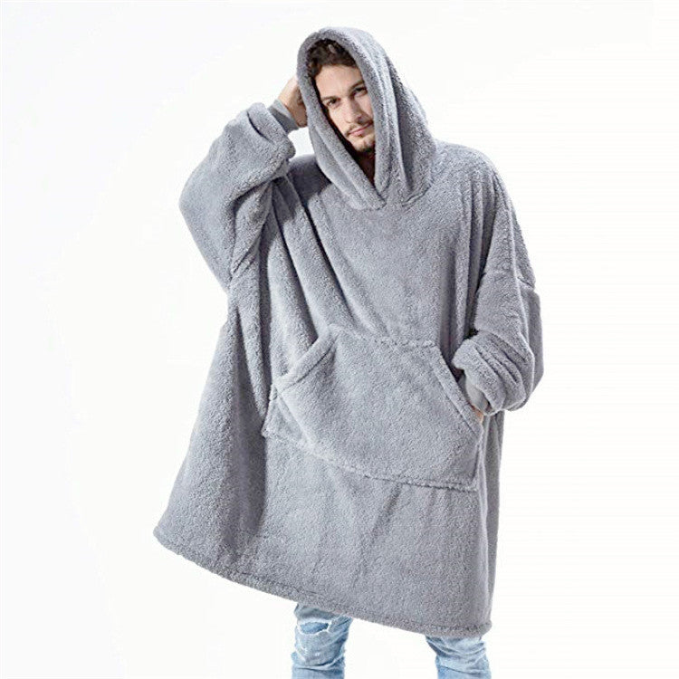 Comfortable Loose Double-Sided Fleece Thicker Wearable Blanket