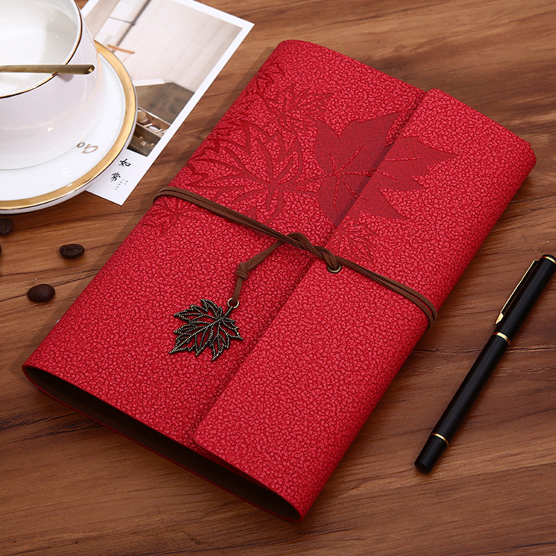 Strap Retro Hand Ledger Discoloration imitation leather Leaf Book