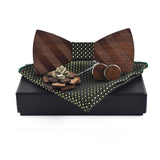 Bow Tie Set Square Scarf Cufflinks Brooch Set