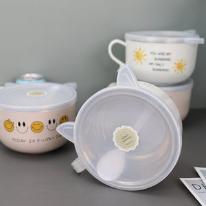 Portable Instant Noodle Bowl Lunch Box Dormitory Canteen Tableware Set