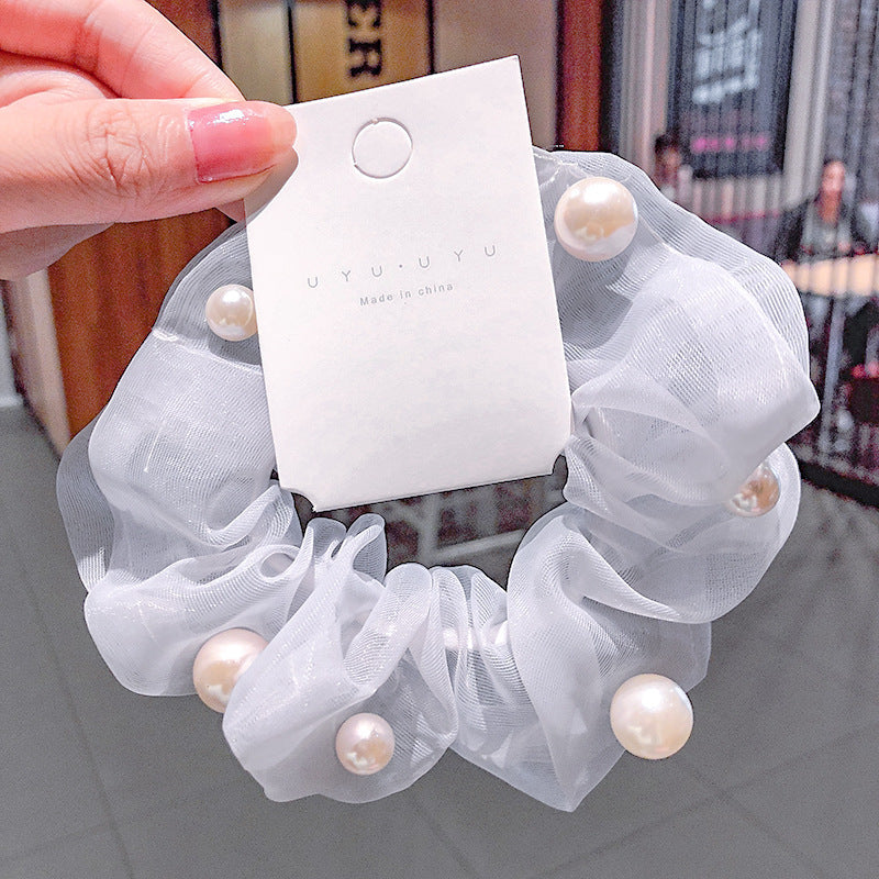 Mesh Pearl Large Intestine Hair Tie