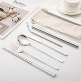 7-piece Set Of Creative Titanium-plated Environmentally Friendly Portable Tableware - Minihomy