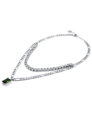 Niche Design, High Sense, Light Luxury, Imported Rhinestone Double Stitching Personality Clavicle Chain Necklace Jewelry