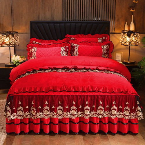 Lace Bedskirt Bedclothes Mattress Cover Bedspread Pillowcases Home Textiles