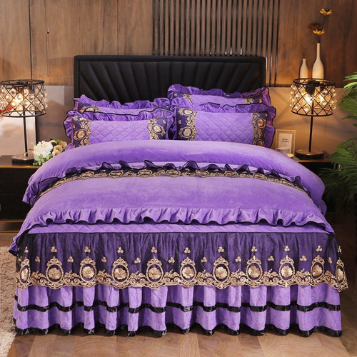 Lace Bedskirt Bedclothes Mattress Cover Bedspread Pillowcases Home Textiles