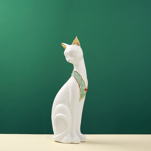 Creative European-Style Cute Pharaoh Lucky Cat Ornaments Home Desktop Decoration Resin Crafts Opening Housewarming Gift