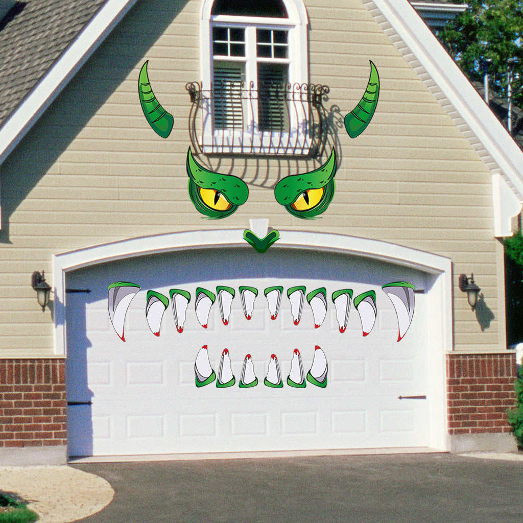 Creative Halloween Plastic Eyes Halloween Decoration Green Monster Door Sticker Decoration