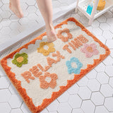 Bathroom Floret Carpet Flower Area Rugs Anti Slip