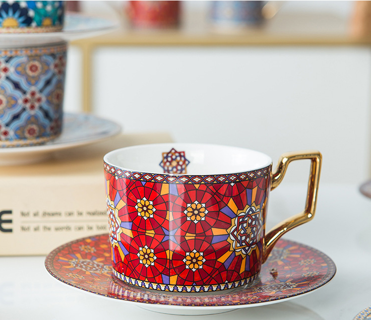 Coffee cup and saucer set home afternoon tea exquisite cup - Minihomy