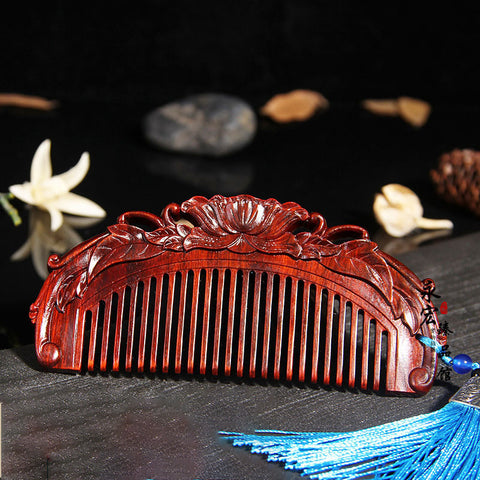Red Sandalwood Comb Mahogany Angel Wing Comb Whole Wood Comb Can Be Customized Engraving Creative Gifts