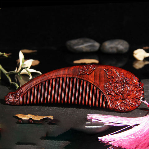 Red Sandalwood Comb Mahogany Angel Wing Comb Whole Wood Comb Can Be Customized Engraving Creative Gifts