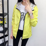 Women's Windbreaker Jacket College Style Long-Sleeved Students Loose-Fitting Thin Short Short Women