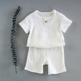 Baby Summer Cotton Soft Set - Short Sleeve Shorts Two-Piece Set for Kids