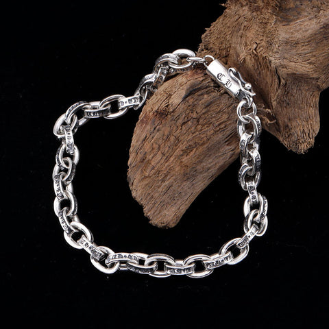 Couple Style Bracelet Female Sterling Silver Trend Retro Punk Style S925 Silver Jewelry