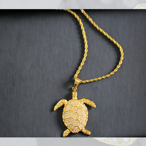 Animal Turtle Pendant Necklace Male Titanium Steel Hip Hop Accessories