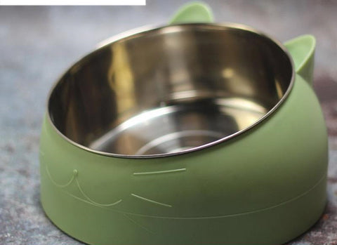 Pet Ceramic Dog Bowl Cat Food Bowl Water Bowl Double Bowl Large Anti-Overturning Protection Spine