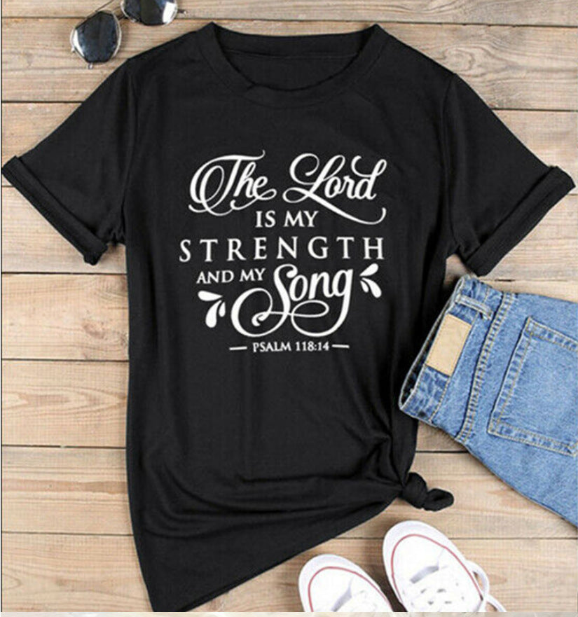 T-Shirt Women Retro Funny T-Shirt Faith Slogan Art Top