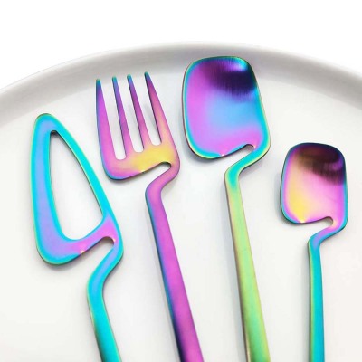Rainbow Dinnerware Set Spoon Table Decor Cutlery Sets