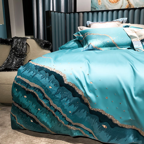 The Satin Cotton Ocean Embroidery Quilt Cover 2.0